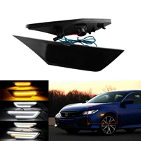 Indicador lateral LED ámbar y blanco para Honda Civic, repetidor de luz, lente ahumada negra, 2016-2020, 2x