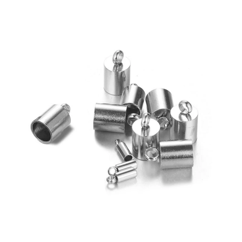 20pcs/lot  Stainless Steel Clasps Hooks Cords End Caps Cord for Jewelry Making Supplies Bracelet Necklace DIY Jewelry Findings