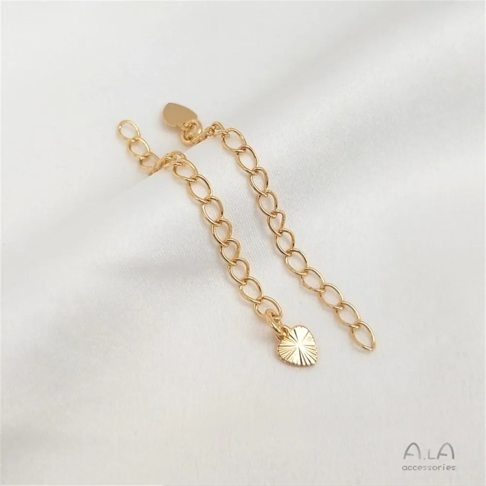 14K Gold Plated Tail chain Water drop heart extension chain handmade DIY bracelet necklace extension chain accessories - Image 4