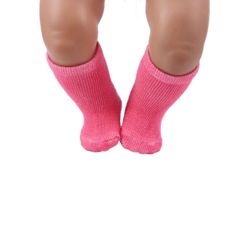 13-Farben-Socken für 18-Zoll-amerikanische Puppen, Mädchenspielzeug und 43-cm-Baby-Kleidungsartikel, Zubehör, Nenuco und unsere Generation, Geschenk