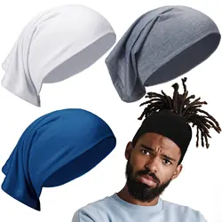 Rastas de LICRA Unisex, calcetín de tubo, diadema elástica ancha, gorro Loc, pelo largo, rastas, envoltura para la cabeza de satén para mujeres y hombres, gorros para dormir