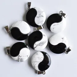 2020 bestselling top quality natural stone Tai Chi Yin Yang Charm pendants for jewelry making 6pcs/lot Wholesale free shipping