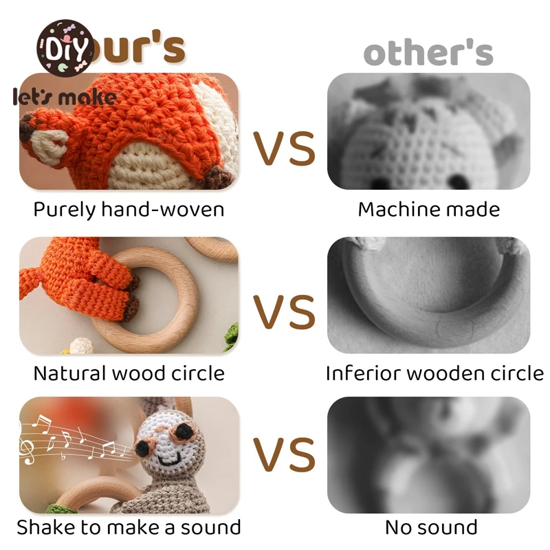 Hochet pour bébé, jouets de dessin animé, Crochet, Animal, nouveau Bracelet en bois de hêtre, sans BPA, anneau de dentition pour bébé, jouet éducatif pour nouveau-né, cadeau