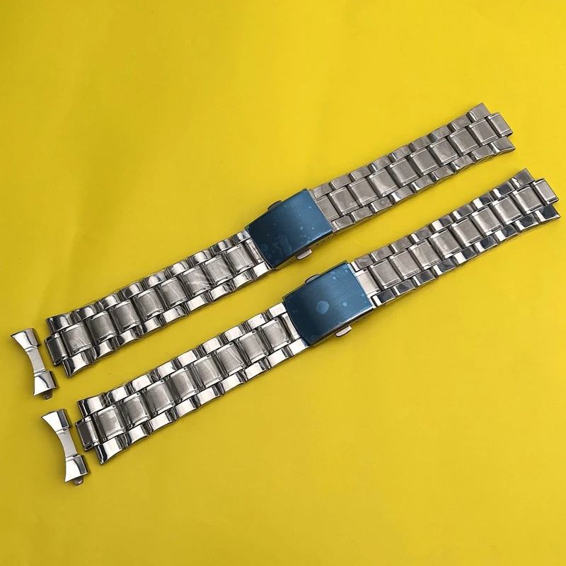 

Curved Ends 20mm 22mm Stainless Steel Watch Band Link Bracelet Wrist Watchband Men Replacement Watch Strap with Pins