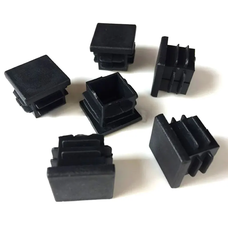 10PCS Black Pipe Tube Cap Plastic Square Tubing End Cap Fence Post Tube Cover Glide Insert Plugs Bung Furniture Accessories