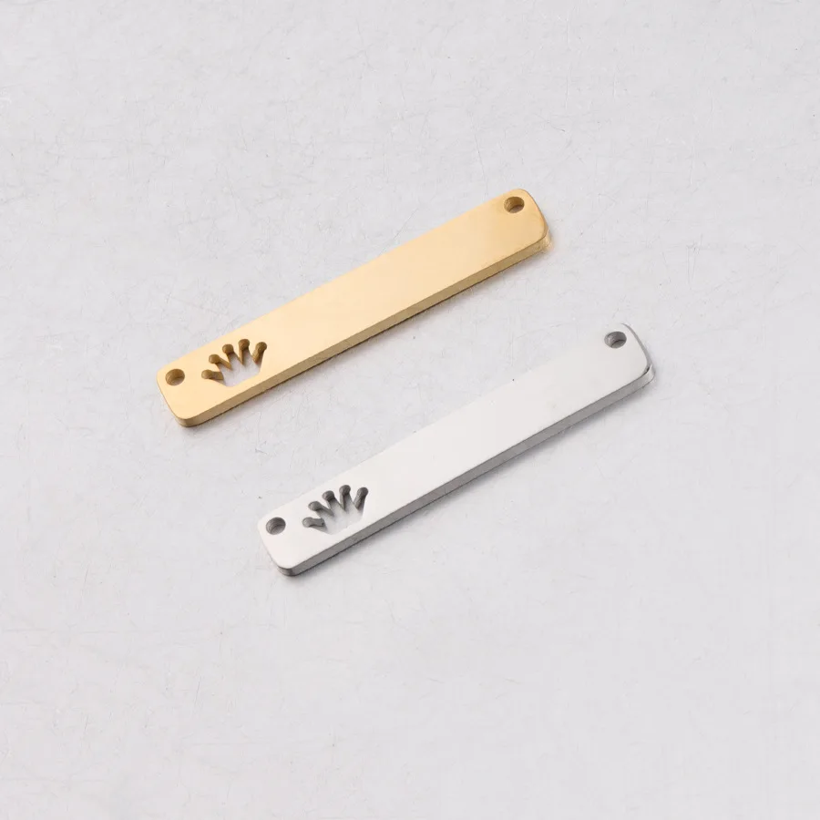 الفولاذ المقاوم للصدأ فارغة الجوف ولي بار لوحات ل نقش 2 حفرة لوحات معدنية سحر موصل ل سوار مرآة مصقول 20 قطعة #4