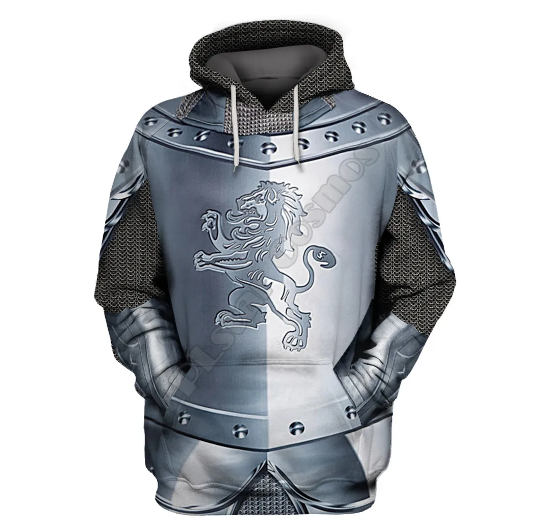 Sweats à capuche College 3D chevaliers templiers pour hommes et femmes, pull décontracté, mode PVD, olympiques cosplay, livraison directe 01