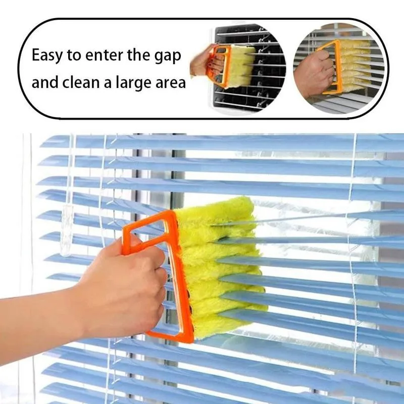 7 Finger Dusting Cleaner Tool  Microfiber Window Brush Air Conditioner Cleaner With Washable Venetian Blind Cleaning Cloth