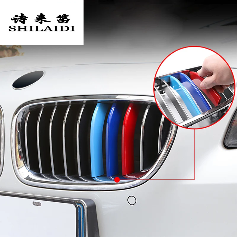 Car Styling For BMW X1 E84 F48 Accessories Head Front Grille For M Sport Stripes Grill Covers Cap Decoration Frame Auto Stickers