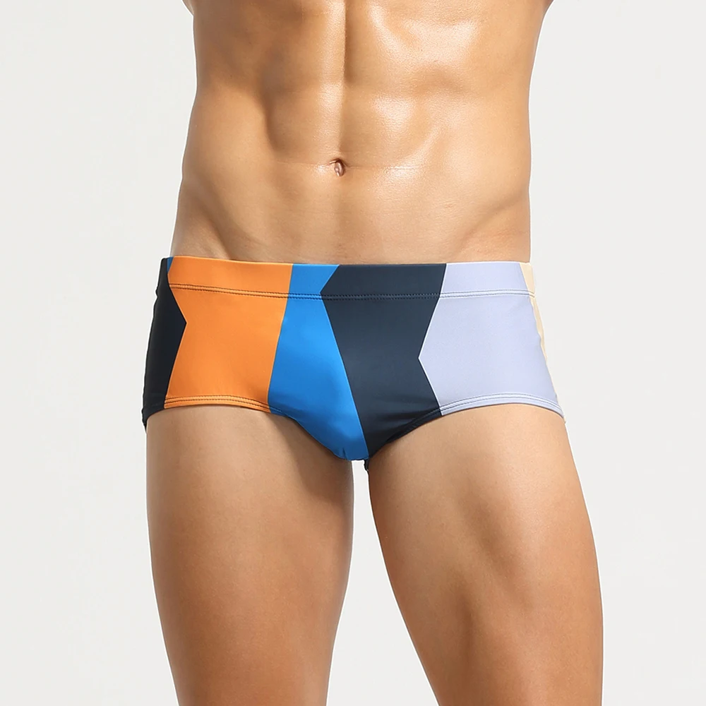 Men's Swimming Trunks Low-Rise Swimwear Beach Breathable Swimsuits Sport Shorts Quick Dry Workout Fitness Bath Surfing