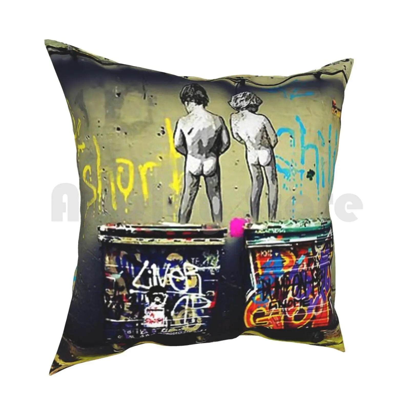 Banksy Chill The Duck Out Pillow Case Printed Home Soft Throw Pillow Commentary On Society Provoking Satirical Out Of