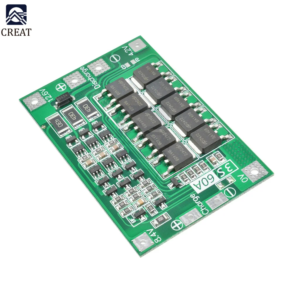 BMS 3S/4S  Li-ion Lithium Battery Charger Protection Board 12V/24V With Balancing 3S/4S 10/20/25/30/40/60A Bms Balancer Equalize