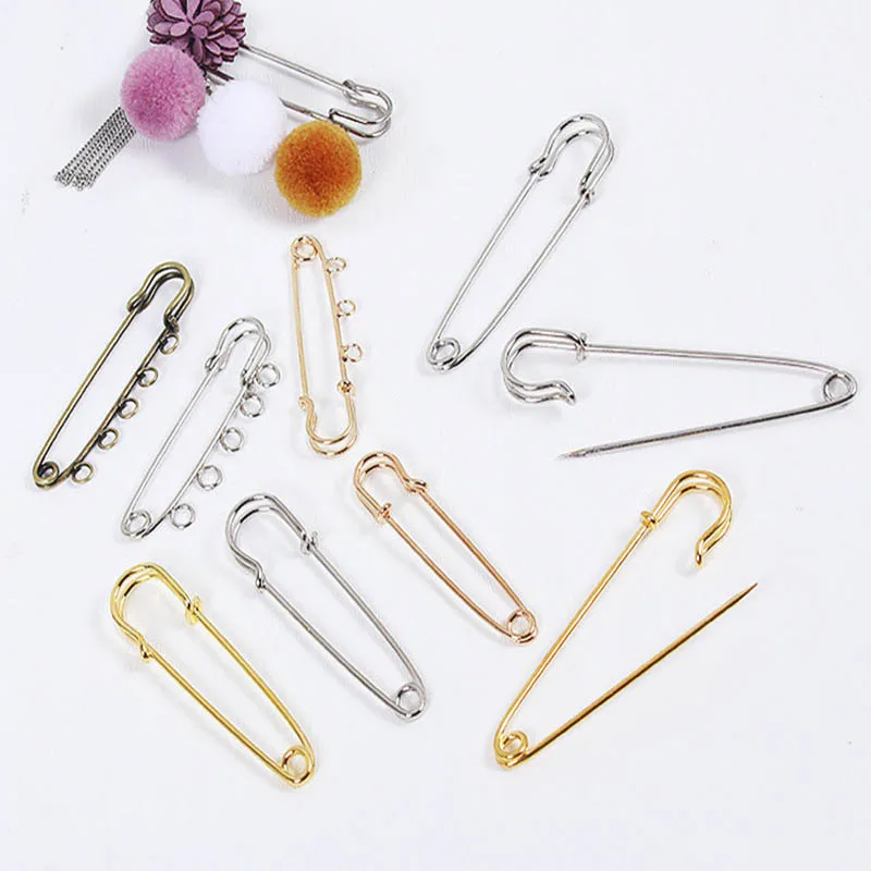 20pcs Safety Brooch Pins Base Accessories for DIY Jewelry Making 55/70/75mm Wedding Bouquet Christmas Brooch Findings Supplier