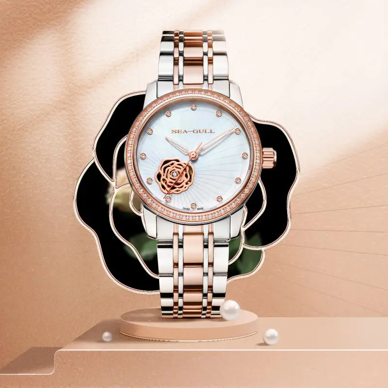 New 2021 Seagull Watch Female Simple Temperament Hollow Automatic Mechanical Women Watch 317.15.6121KL