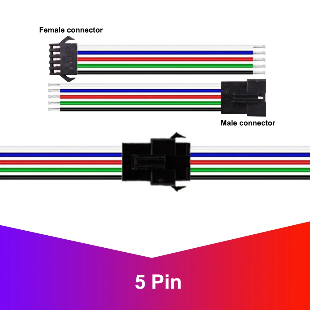 2pin 3pin 4pin 5pin 6pin JST LED Connectors Male And Female Connector Wire cable For Led Strip Light Lamp Driver CCTV