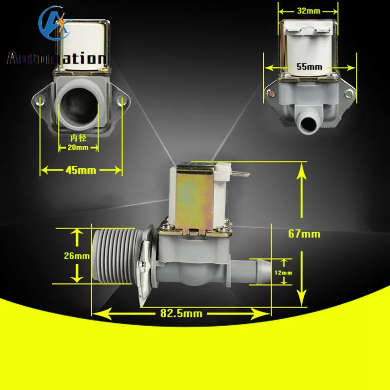 AC 220V DC 24V 12V Klimaanlage Magnetventil G3/4 Außengewinde bis 12mm rohr Einlass Ventil Kunststoff Magnetventil