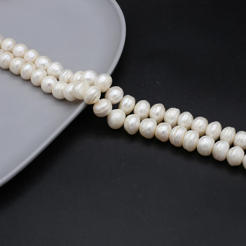 

Natural Freshwater Pearl Beads White Nearly Round Shape Loose Pearls For DIY Charm Bracelet Necklace Jewelry Accessories Making