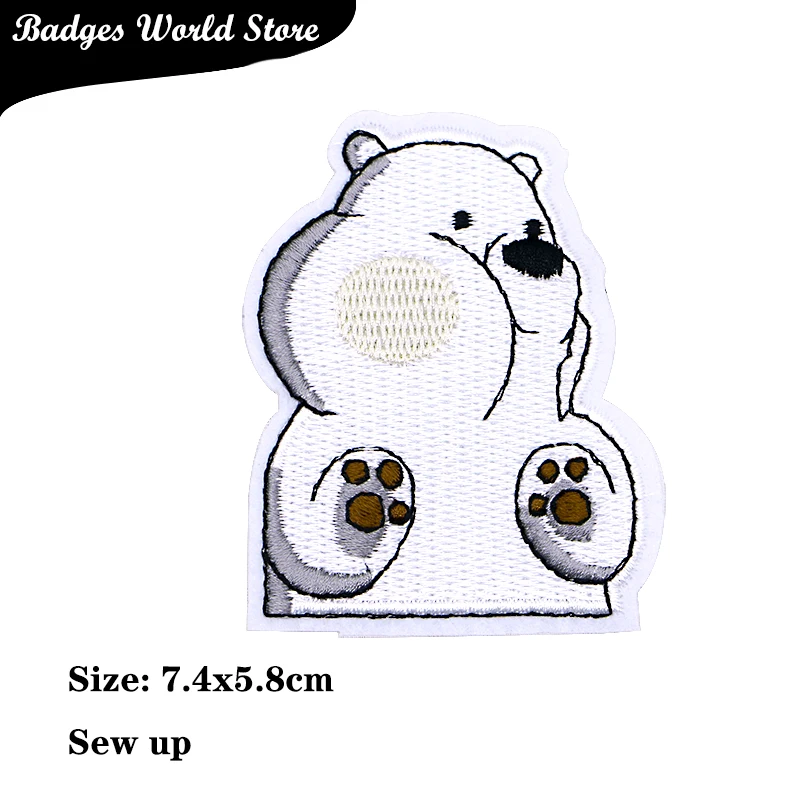 Bear Dog Coconut tree Rocket Planet Ice cream Icon Embroidery Applique Patches For Clothing DIY Iron on Badges on the Backpack