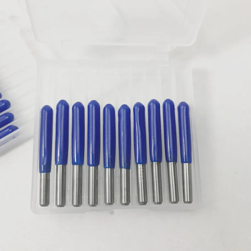10 brocas de grabado de PCB de carburo de fondo plano en forma de V de unids/lote 3.175 vástago de 10 grados 0,2mm 20 grados 0. 2mm 20 grados 90 grados