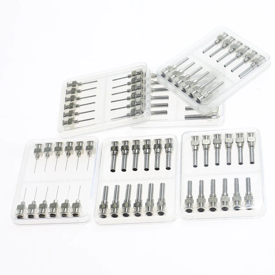 12pcs 1/2 Inch Stainless-Steel Needles Syringe Dispenser Dispensing Glue Tool 8 10 11 12 13 14 15 16 17 18 19 20 21 22 23 28 30G