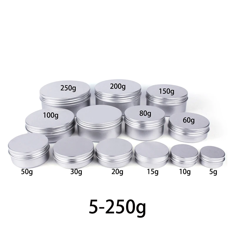 5g 10ml 20g 40ml 80ml Pequeño Vacío Redondo De Aluminio, Metal, Contenedor, Tuche, Tarro, Bote, Bot De Bálsamo Con Tapa De Ajuste De Ventana De Vista Transparente - AliExprs 66
