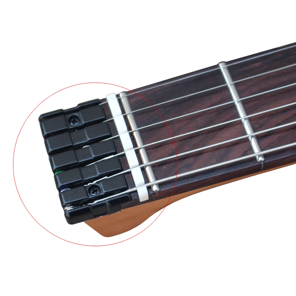 Portable 6-String Guitar Bridge Headless Bass Electric Guitar Bridge Lock Screw Parts DIY Replacement Accessories