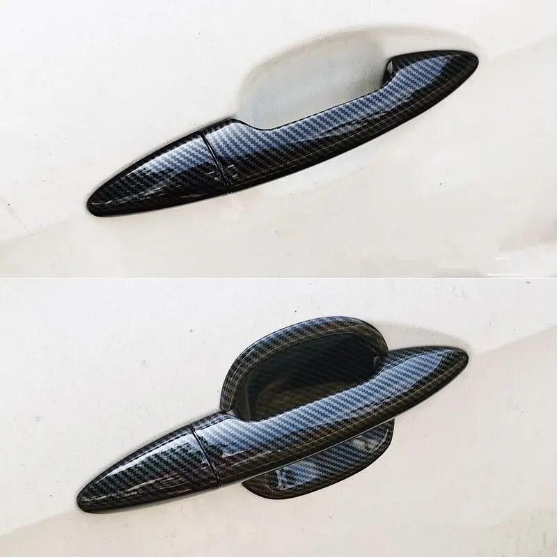 Carbon Fiber Chrome Car Door Handle Cover Decor Trim Stickers For KIA Rio 3 Rio3 K2 2011-2016 Styling Accessories view 2