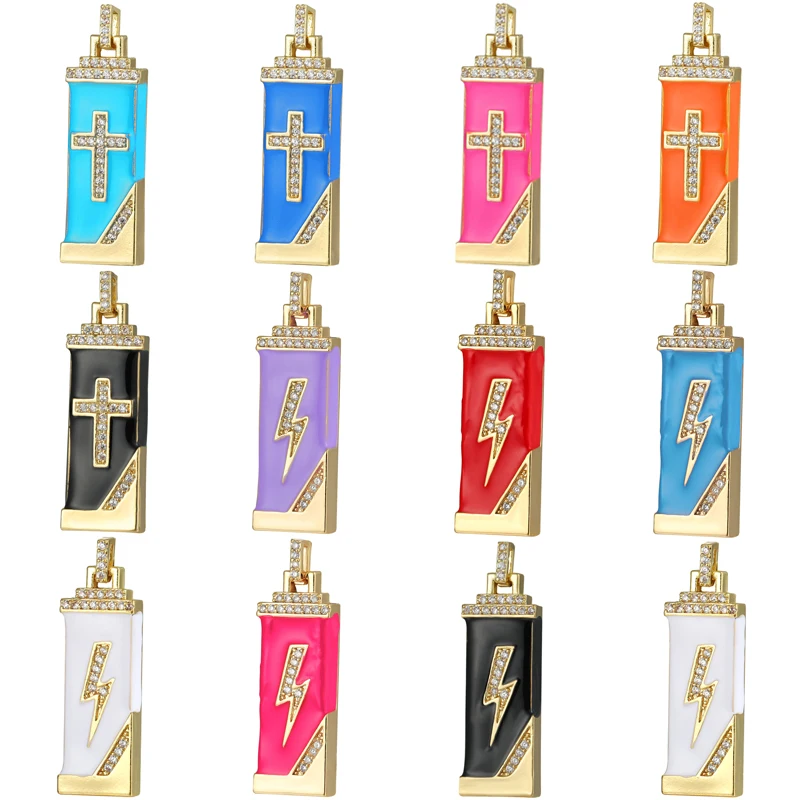 JUYA 5 Pcs Creative Candy Color Dripping Oil Cube Charms Pendants DIY Handmade Jewelry Findings Connectors For Necklaces Making