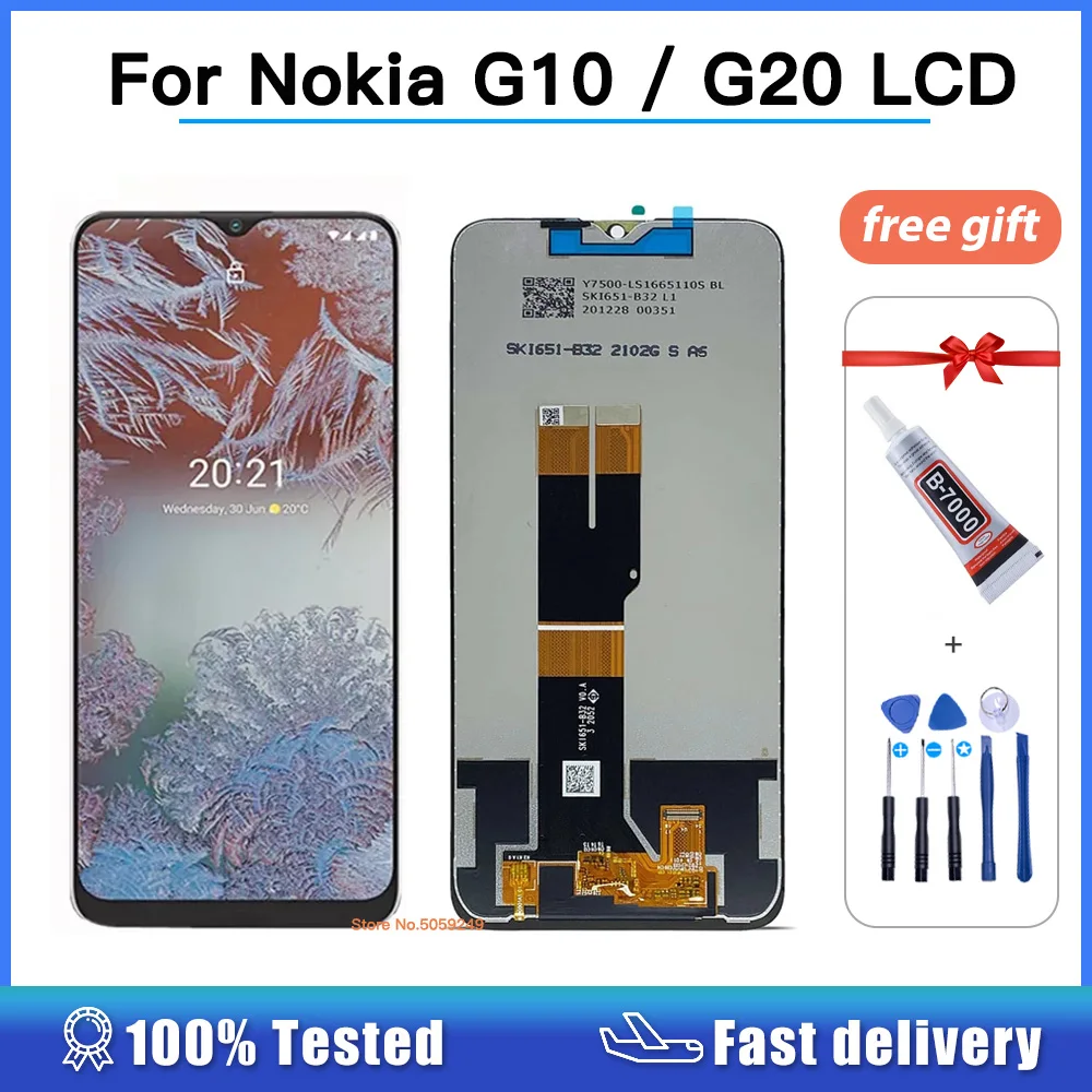 

Оригинальный ЖК-дисплей 6,52 дюйма для Nokia G10 G20, ЖК-дисплей с цифровым преобразователем сенсорного экрана в сборе для G10 TA-1334 TA-1351 TA-1346 TA-1338