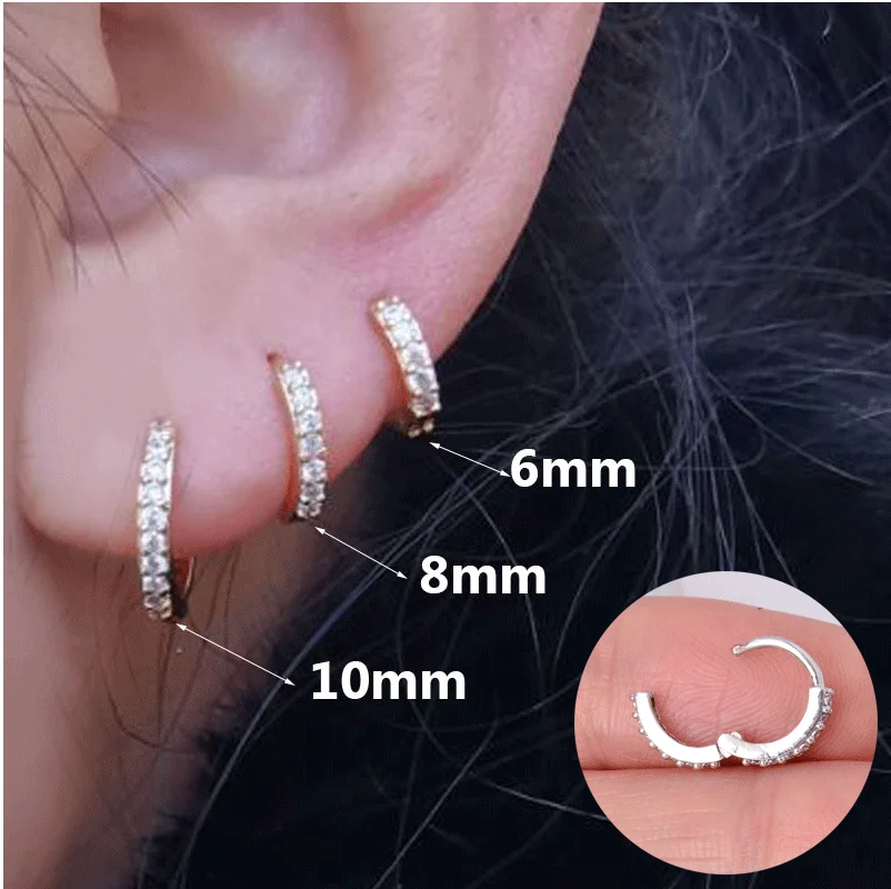 

Fashion Small Round Circle Studs Earrings Gold Silver Color 4 Size Rainbow Ear Buckle Huggies Earrings For Women Jewelry Gifts