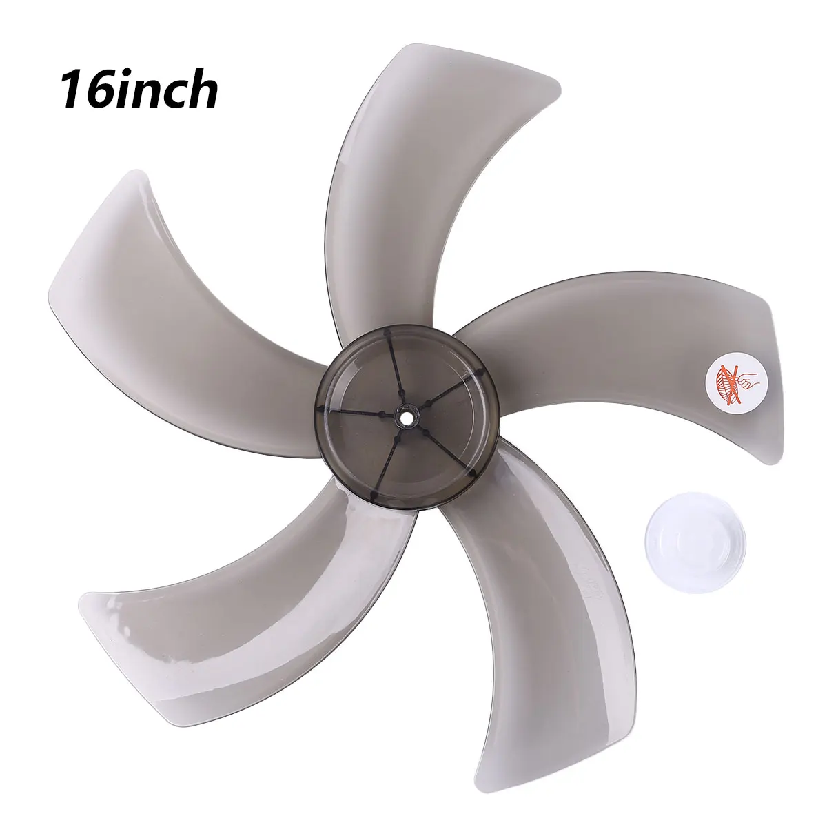 Black 16 Inch Household Plastic Fan Blade Five Leaves with Nut Cover for Standing Pedestal Fan Table Fanner General Accessories