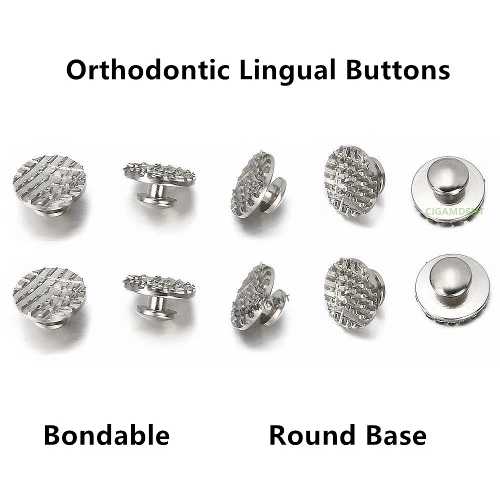 

Dental Orthodontic Lingual Buttons Bondable Round Base Mesh Stainless Steel Ortho Bracket Braces