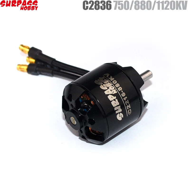 SURPASS HOBBY 2216 C2836 750KV 880KV 1120KV Brushless Motor for RC Airplane Fixed-wing Glider Aircraft