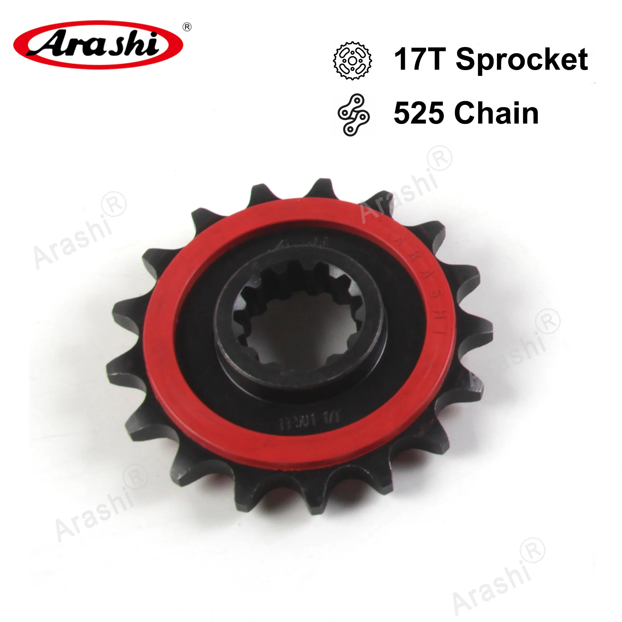 Arashi 17T 525 Rubber Cushioned Chain Front Sprocket For BMW S1000XR 2014 2015 2016 2017 2018 2019 2021 S 1000 XR Gear Sprockets