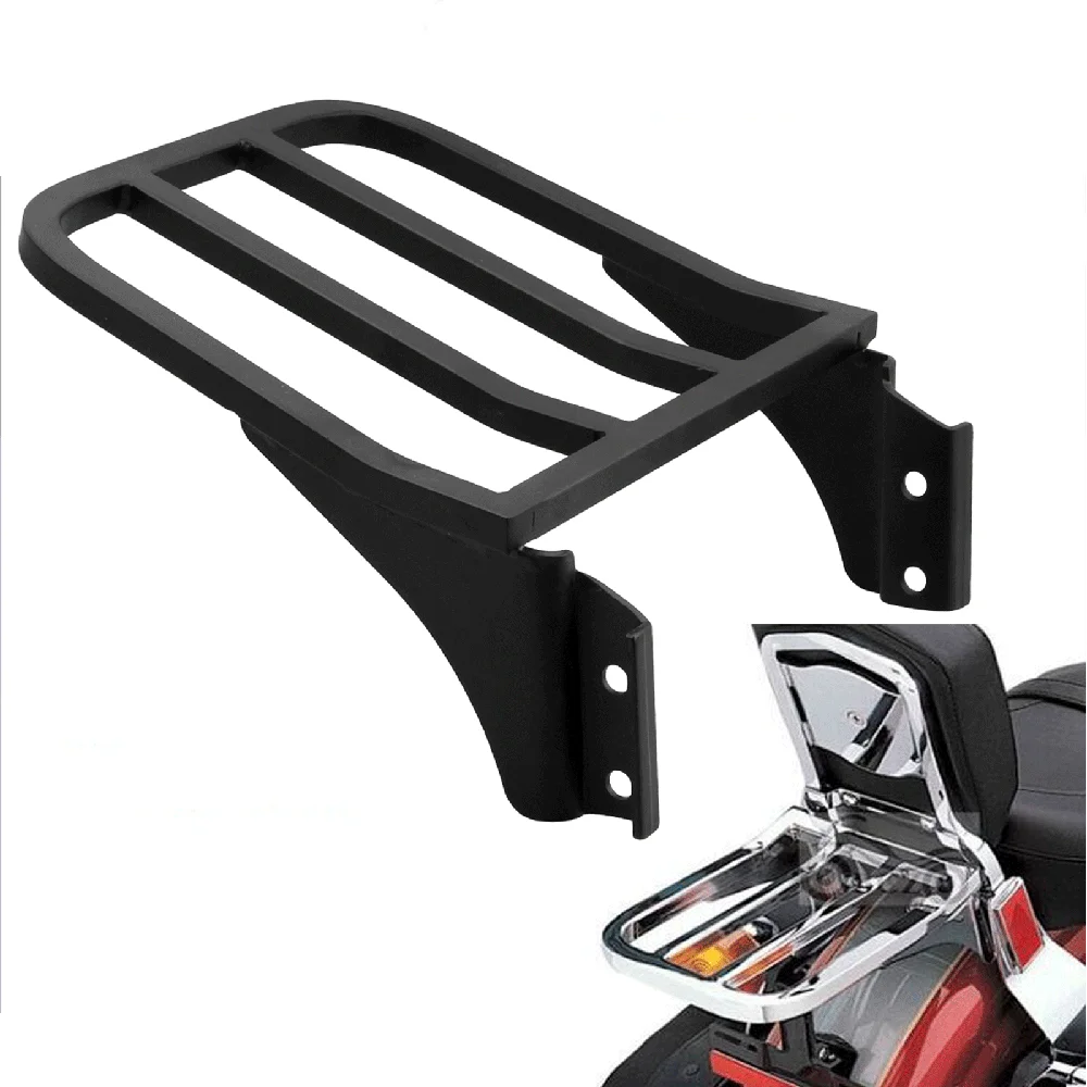 

Motorcycle Black/Chrome Sissy Bar Backrest Luggage Rack Rear Carrier for Harley Heritage Sportster 1200 Dyna 883 Bike