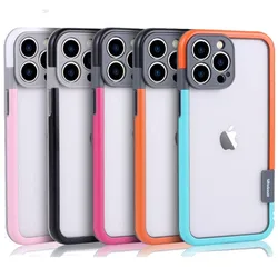 Dual Color Bumper Case For iPhone 16 15 14 13 Mini Pro Max Plus Camera Protection Border Soft tpu + PC Case Cover Skin