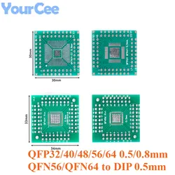 10pcs QFP32/40/48/56/64 Adapter Board Patch to DIP 0.5mm 0.8mm Transfer PCB
