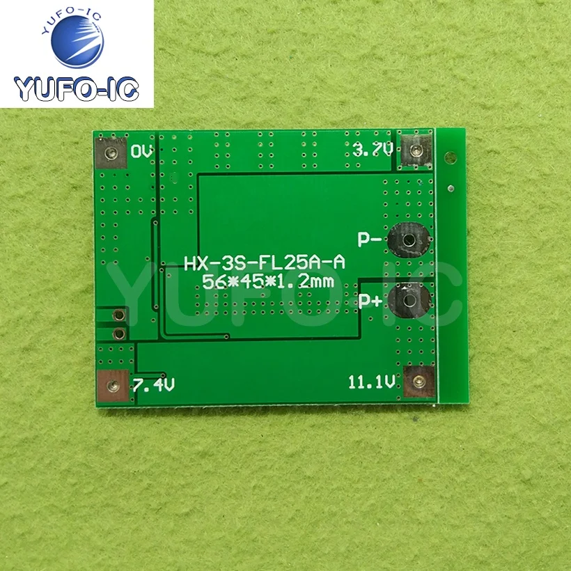 Free Ship 1PCS 3 String 12V18650 Lithium Battery Protection Board 11.1V 12.6V With Balance 25A Overcurrent Overcharge Protection