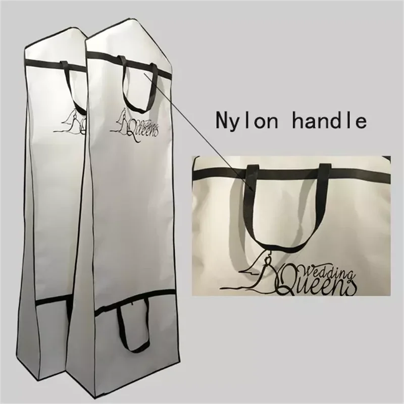 Top Thickened Non Woven Large Size For Wedding Gown Evening Dress Dust Cover Protector Bag Dustproof With Handle and Gusseted