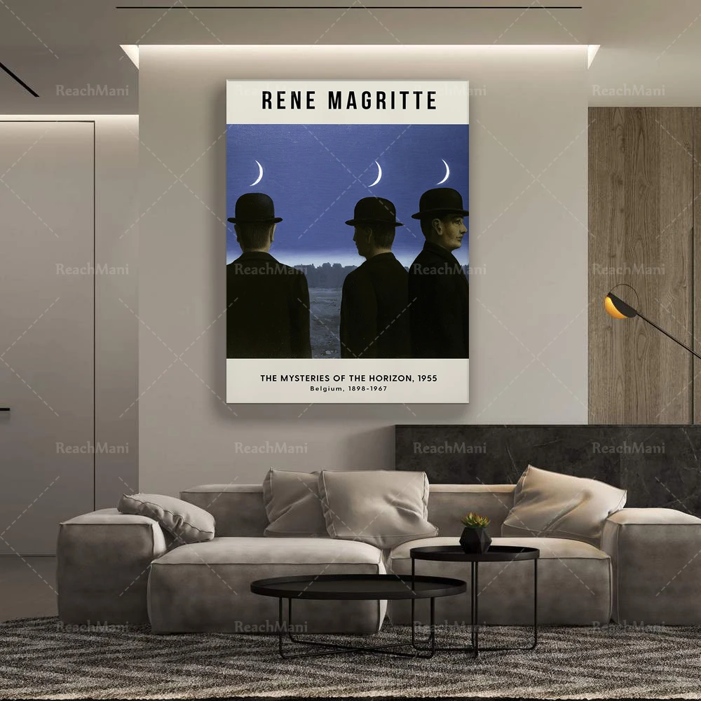 Rene Magritte - Mysteries of Horizon - Poster -Canvas - Home Decor - Vintage Painting, Surrealism, Modern Art, Wall Art