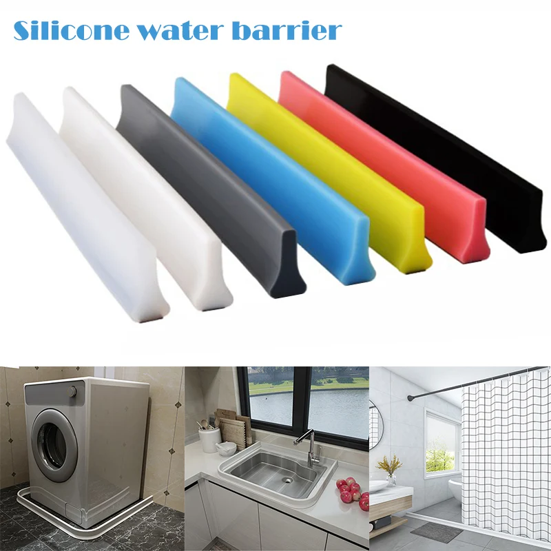 

1m Shower Door Dam Water Stopper Collapsible Shower Threshold Barrier Bathroom Kitchen Wet Separation Home Improve Dropshiping