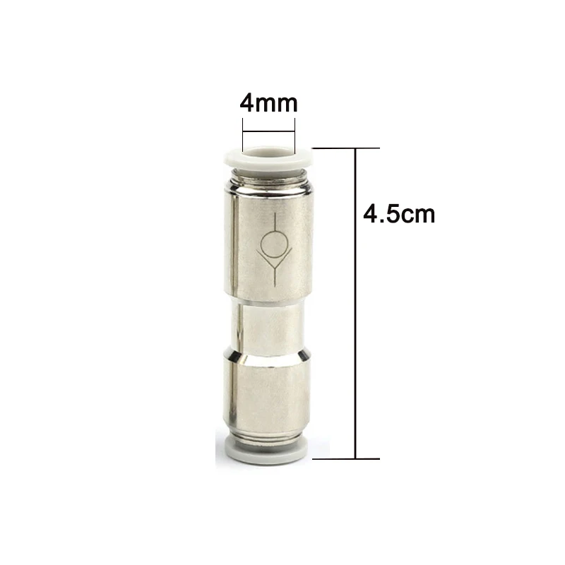 Aquarium CO2-Rückschlagventil, Verwendet für Kohlendioxid-Diffusor zur Verhinderung von Rückfluss, CO2 Edelstahl-Rückschlagventil, PU-Rohr 4mm