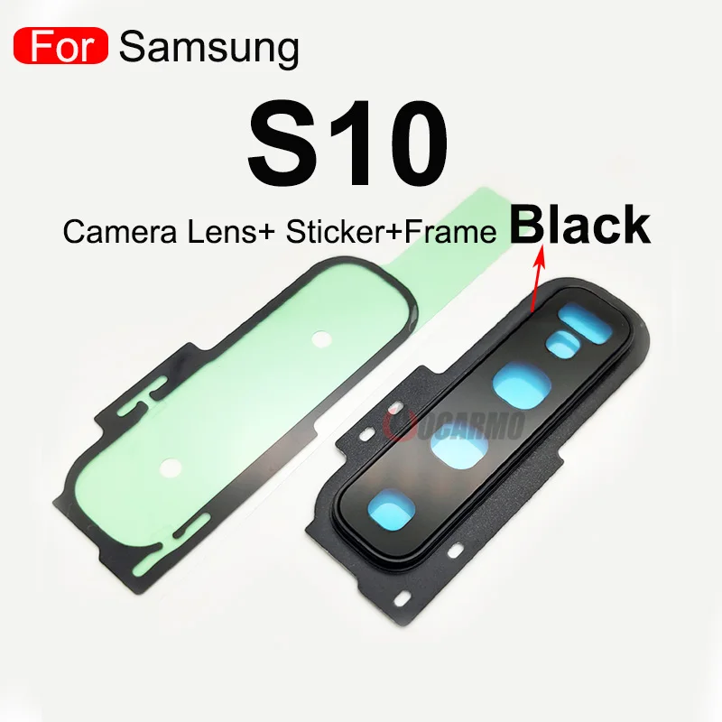 Back Camera Lens Frame For Samsung S10 Plus S10+  Rear Camera Lens With Sticker Replacement Part