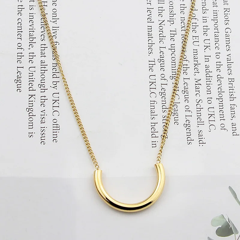 Fashion New High Quality Small Fresh U Shape Pendant Necklace For Women Wedding Party Love Gift Jewelry Wholesale