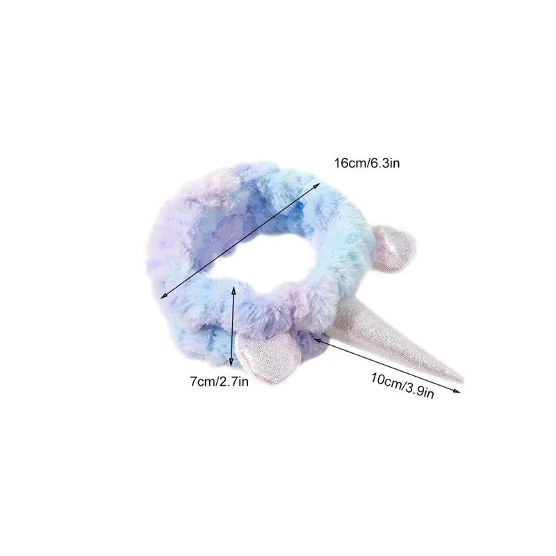 New Women Unicorn Furry Wash Face Headband Ice Cream Color Make Up Hair Band Headwrap Turban Elastic Headband Hair Accessories