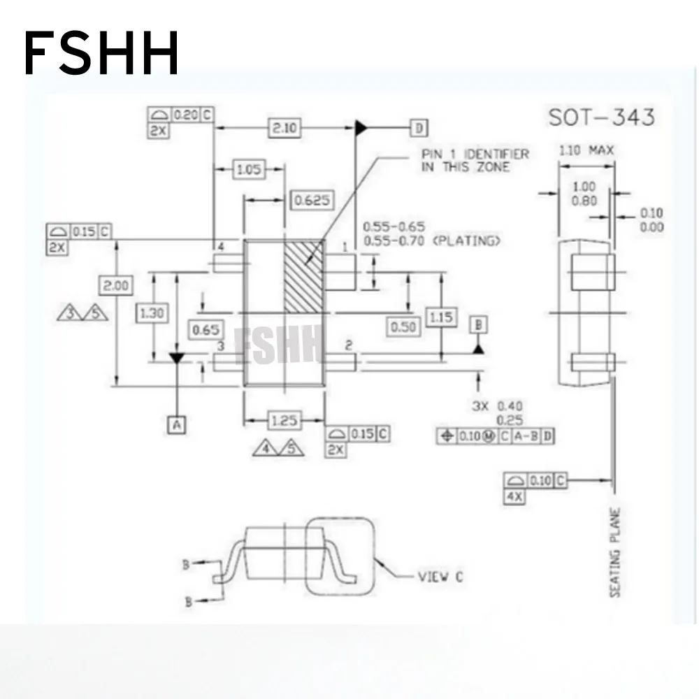 FSHH SOT-343 to DIP4 프로그래머 어댑터 sot343, pcb 테스트 소켓 포함
