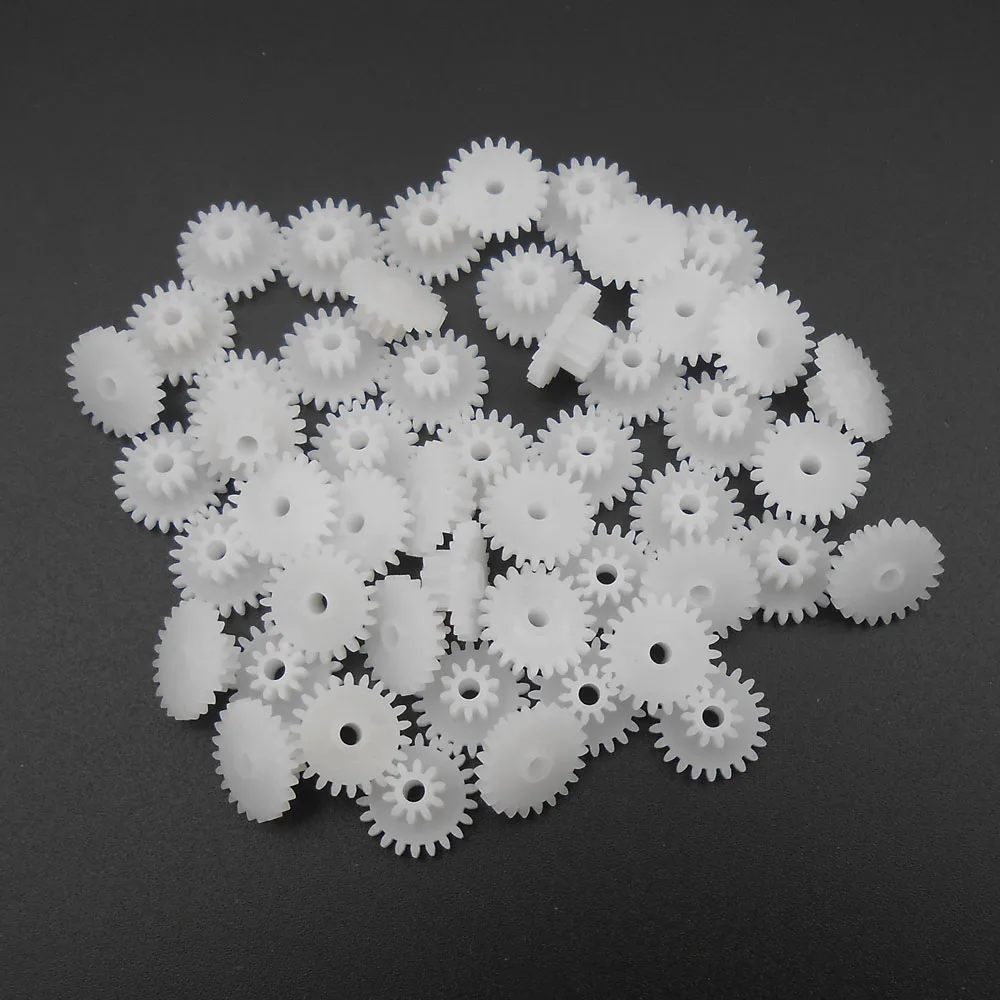 50PCS 0.5 Modulus 0.5M Double Gear Reduction Bilayer Gears 22 Teeth + 10 Teeth Aperture 2.05mm 2B Loose Fitting 22T 10T *FD935