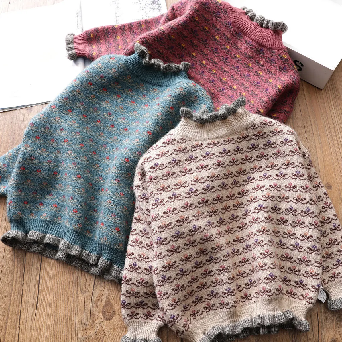 2021 Autumn Winter girls Pullover Sweater Kids  Knitting Sweater Children Soft Clothes girl Tops Outfit Clothing 2-14Y