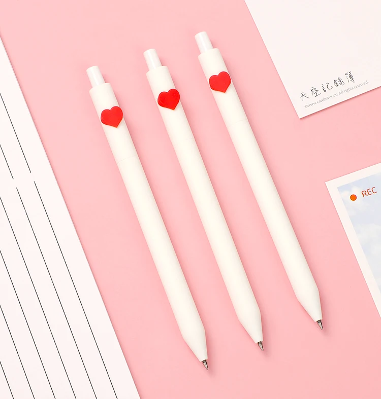 KACOGREEN LOVE Gel Pen Kaco Gel Pen  0.5mm Pen Black Ink Ballpoint pen Core Durable Signing Pen ABS Plastic