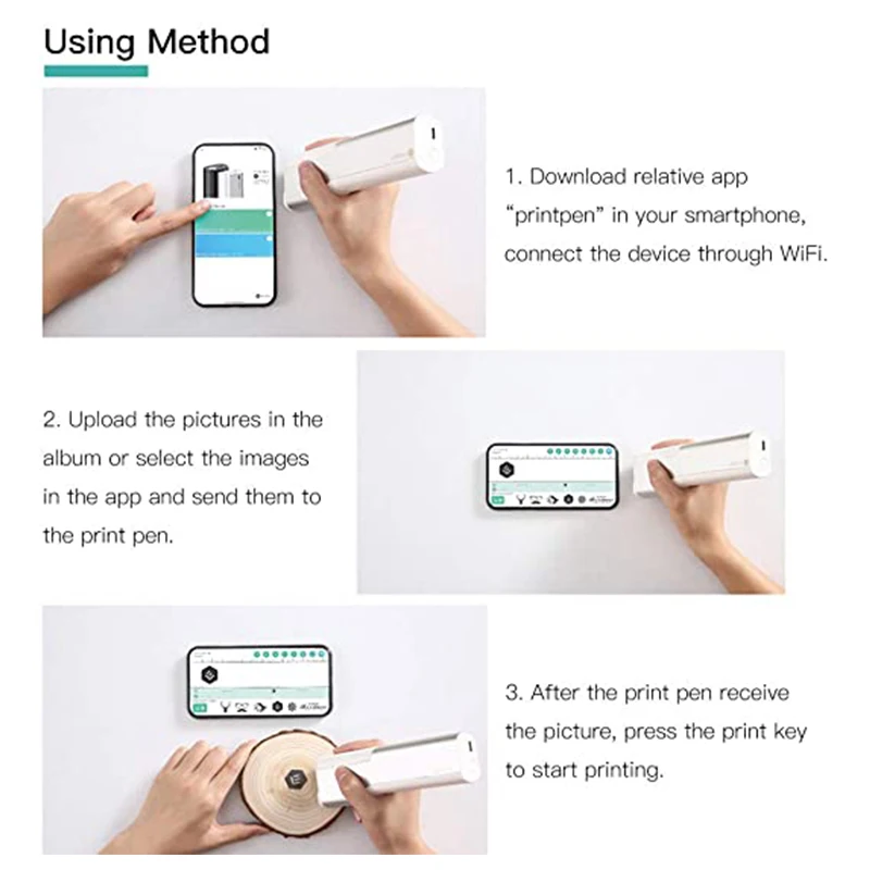 Imagem -05 - Evebot-mini Impressora Portátil Caneta Jato de Tinta Impressoras Portáteis Pequenas Cores Impressão Faça Você Mesmo para Android e Ios